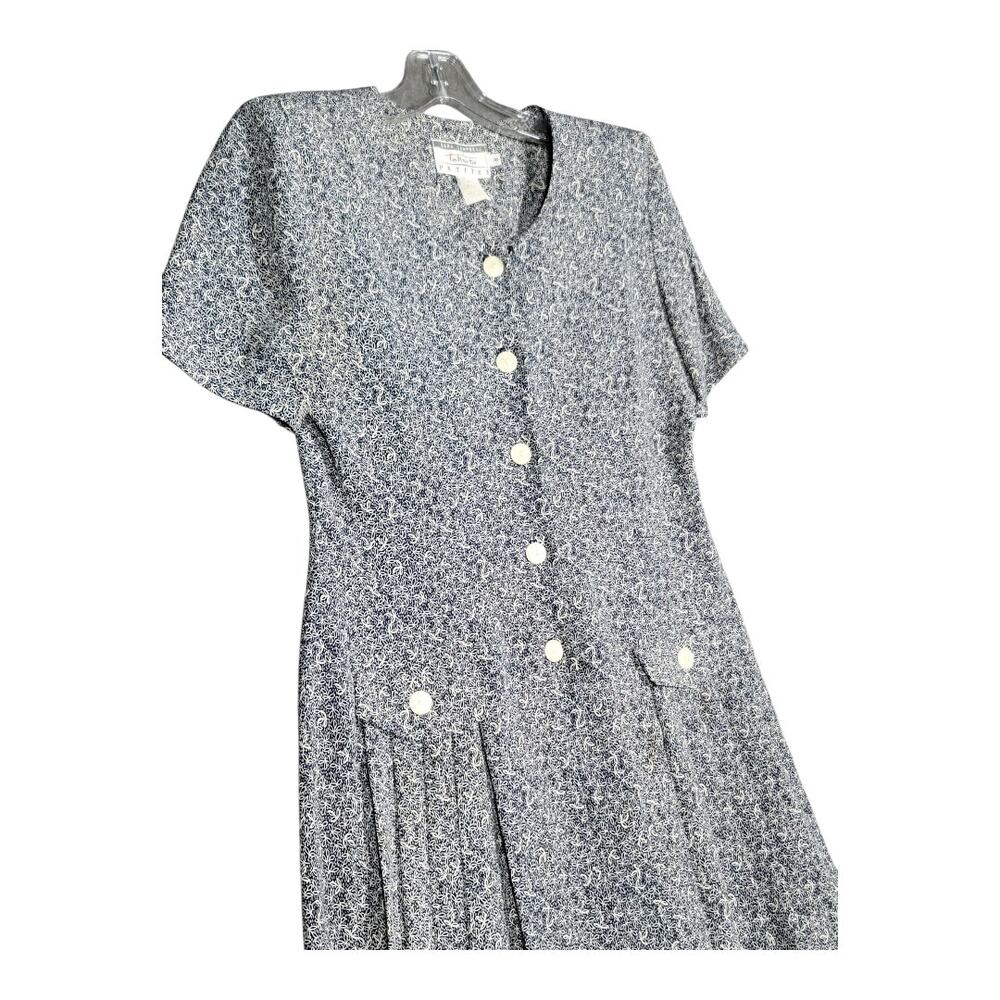 Talbots Sara Campbell Pleated Button-Up Short Sleeve Women's 8P Cottagecore Midi